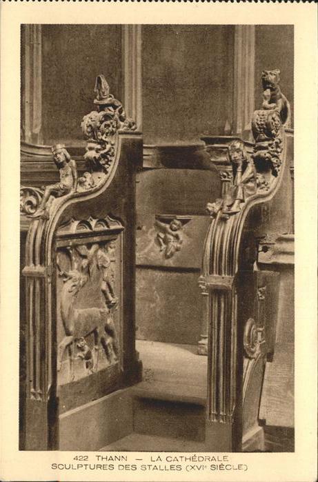 Thann Haut Rhin Elsass Cathedrale Sculptures des Stalles XVI s