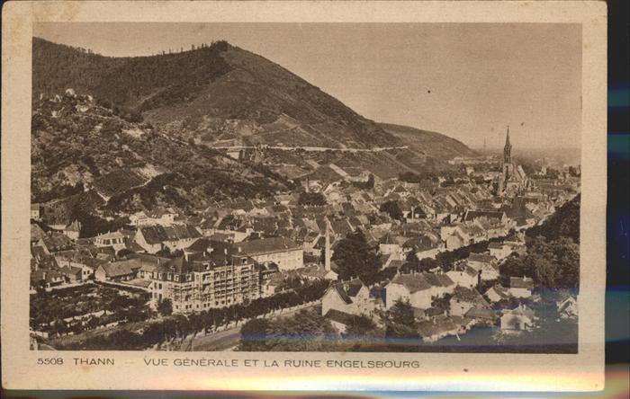 Thann Haut Rhin Elsass Vue generale et la Ruine Engelsbourg