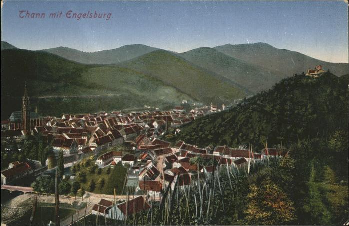 Thann Haut Rhin Elsass Panorama mit Engelsburg