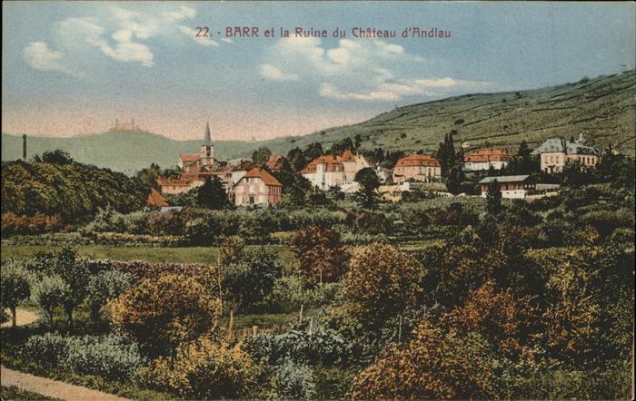 Barr Bas-Rhin Vue du village et Ruine du Chateau d_An
