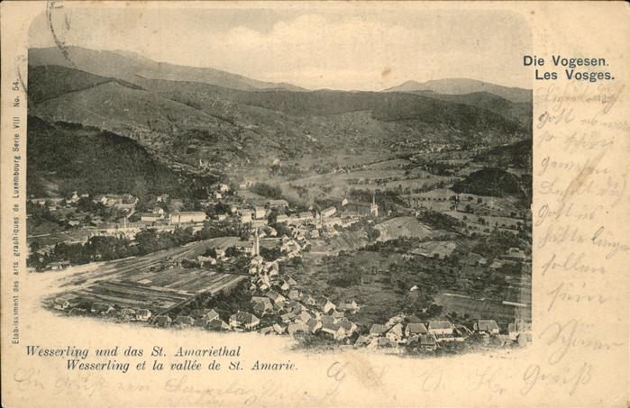 Wesserling Husseren Vue sur Wesserling et la vallee de St.