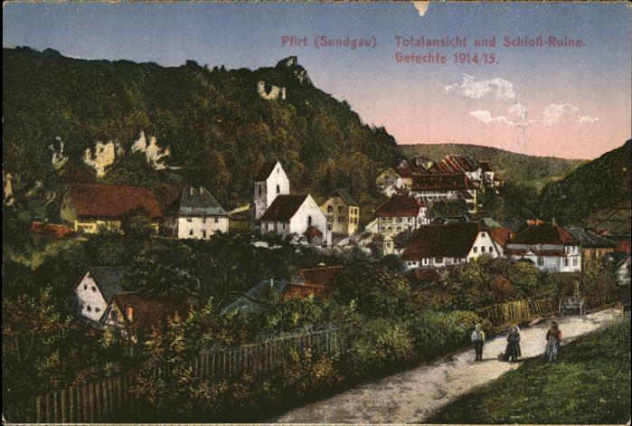 Pfirt Totalansicht und Schloss Ruine