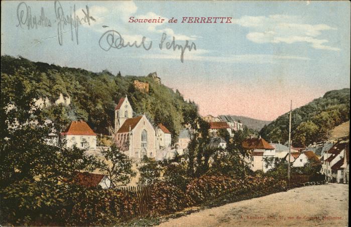 Ferrette Haut-Rhin Vue sur la ville chateau