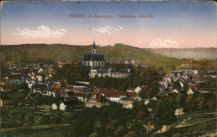 Altkirch Haut Rhin Elsass Ortsansicht mit Kirche Gefechte 1914 19