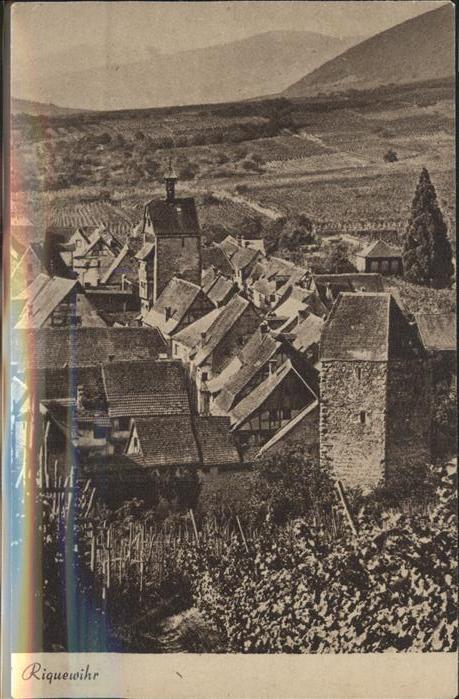 Riquewihr Haut Rhin Ortsansicht mit Kirche