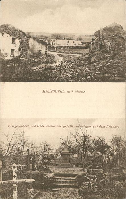 Bremenil Mühle Kriegergräber Gedenkstein Friedho