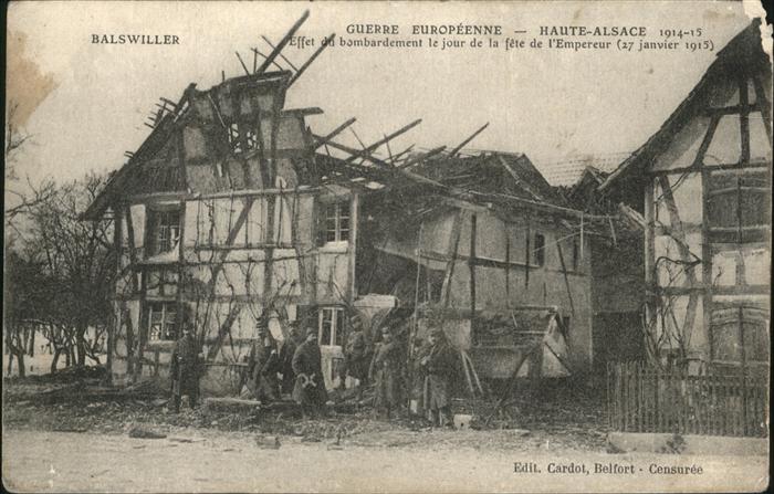 Balswiller Haut Rhin Guerre Europeenne Bombardement Jour de