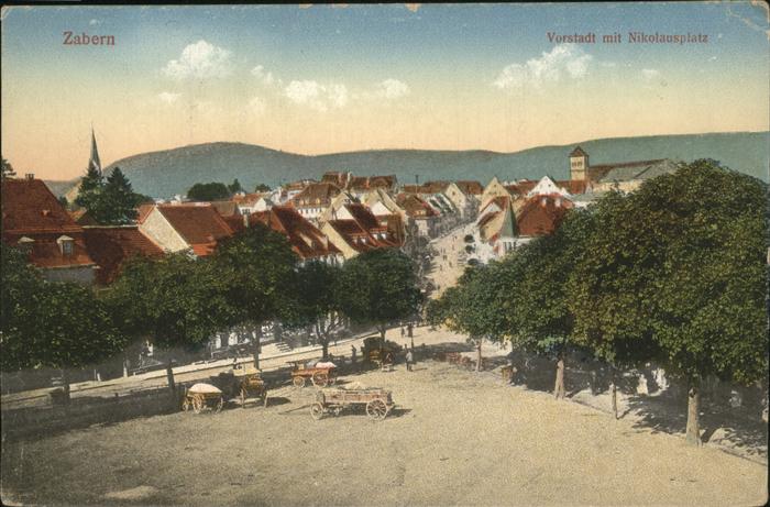Zabern Saverne Vorstadt mit Nikolausplatz