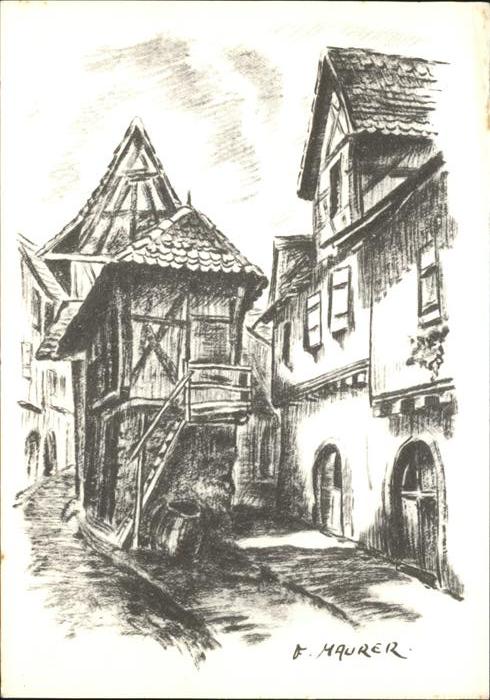 Eguisheim Haut Rhin Künstlerkarte O. Maurer