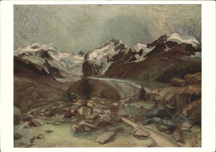 Kuenstlerkarte Berninagruppe von Erwin Stäheli Amriswi
