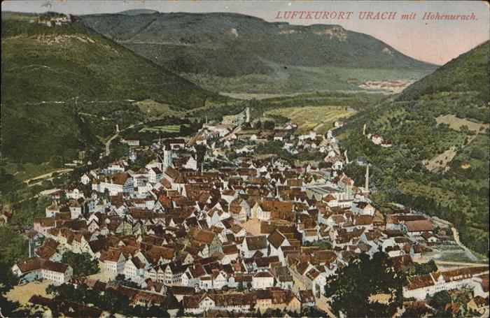 Urach Bad mit Hohenurach Fliegeraufnahme