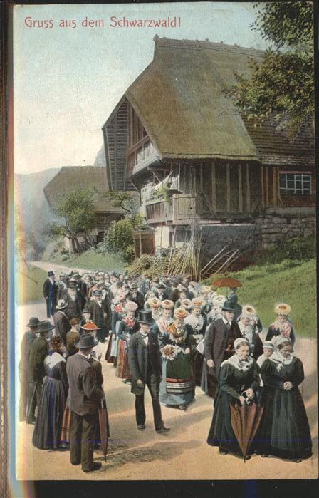 Triberg Schwarzwald Prozession Schwarzwaldhaus