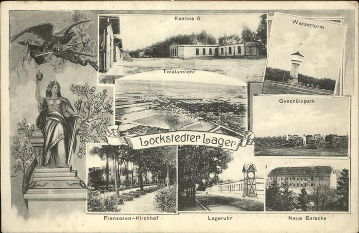 Lockstedt Lager Totalansicht Wasserturm Geschuetzpark Lageruhr Statue Feldpost