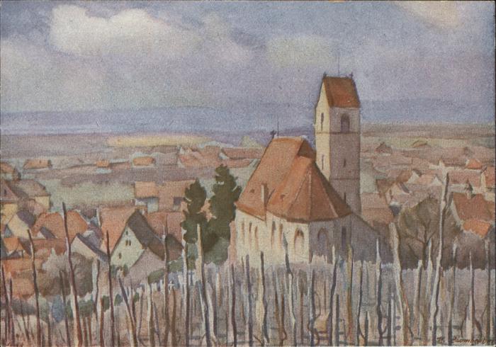 Haltingen Weil am Rhein BW nach Aquarell von Max Brombacher