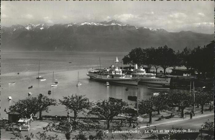 Dampfer Binnenschifffahrt Lausanne-Ouchy Hafen Alpes de Savoie