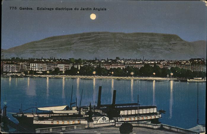 Dampfer Seitenrad Geneve Jardin Anglais