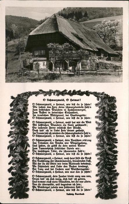 Liederkarte O Schwarzwald O Heimat Ludwig Auerbach