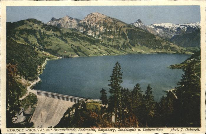Staudamm Pumpspeicherkraftwerk Stausee Wäggital Brünnelistock