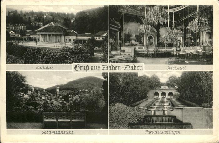 Casino Spielbank Baden-Baden Paradiesanlagen Kurhaus