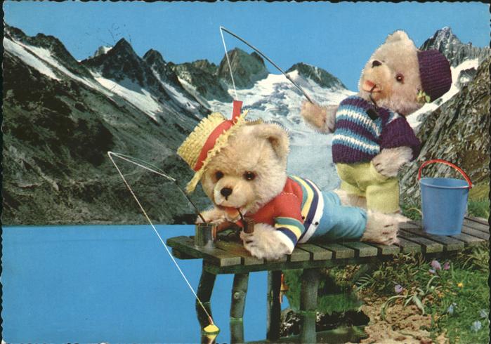 Teddy Teddybaer Teddy-bear Grimselpass Angler Pfeife