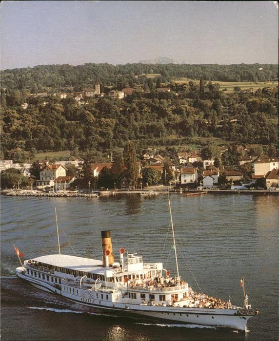 Dampfer Seitenrad Helvetie Lac Leman Lugrin