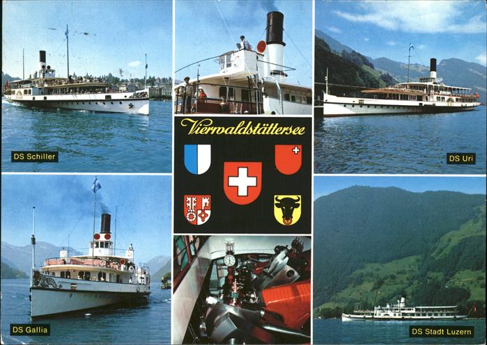Dampfer Seitenrad DS Schiller DS Gallia DS Uri Vierwaldst