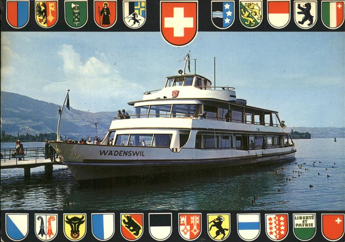 Faehre Ferry Bac Traghetto-- MS Wädenswil Zürichsee Wappen Kantone