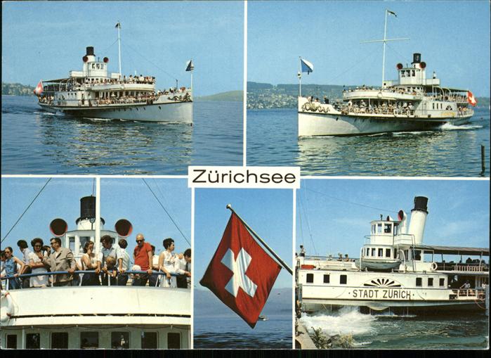 Dampfer Seitenrad Stadt Zürich Stadt Rapperswil Zürichsee