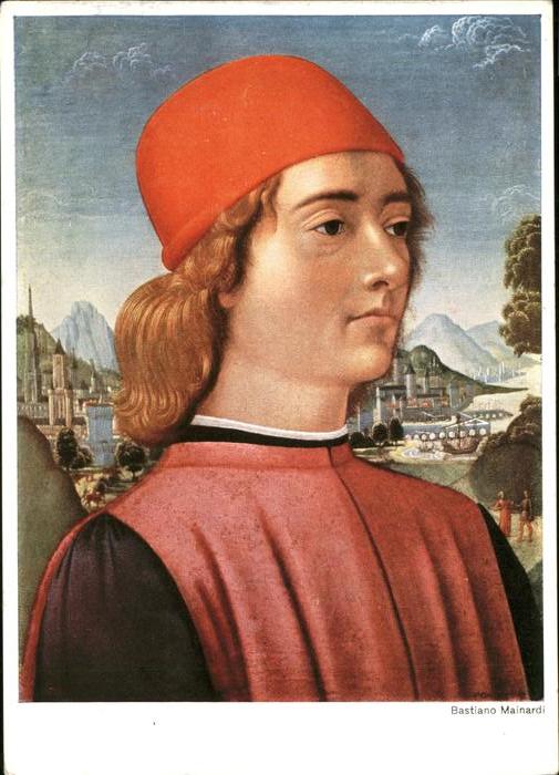 Kuenstlerkarte Bastiano Mainardi Bildnis eines jungen