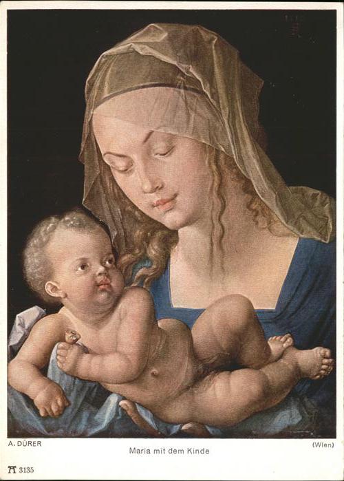 Religion Maria Kind Künstlerkarte A. Dürer Nr. 3