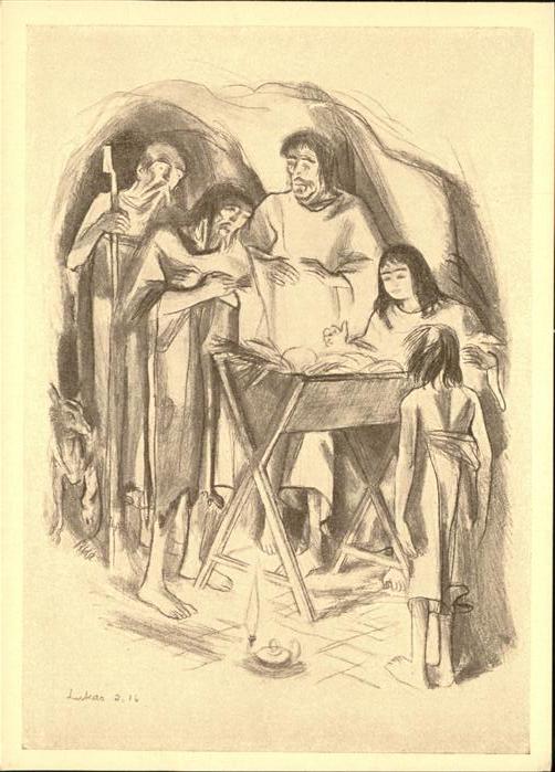 Kuenstlerkarte O. Baumberger Christkind