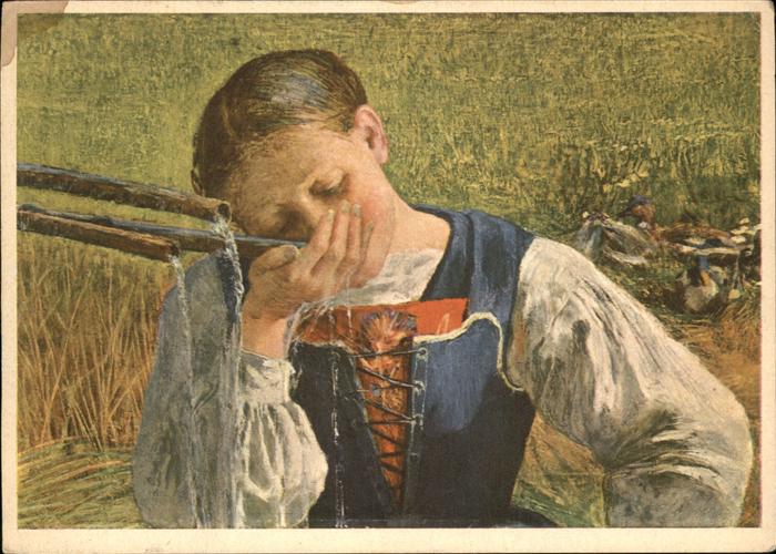 Kuenstlerkarte Giovanni Segantini Die Graubündnerin