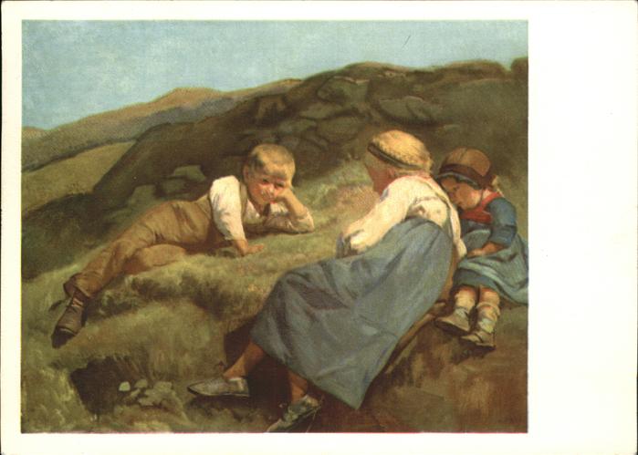 Kuenstlerkarte Rud. Koller Hasliberg Kinder