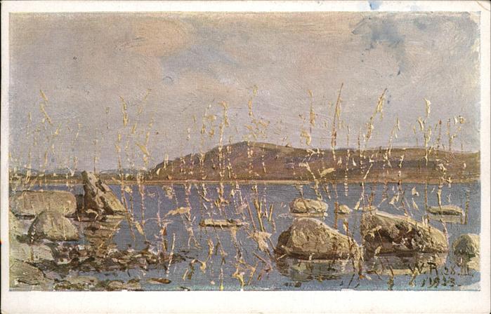 Kuenstlerkarte William Röthlisberger Seeufer Marin