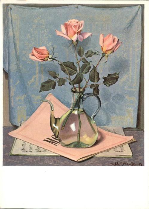 Kuenstlerkarte Niklaus Stoecklin Rosen