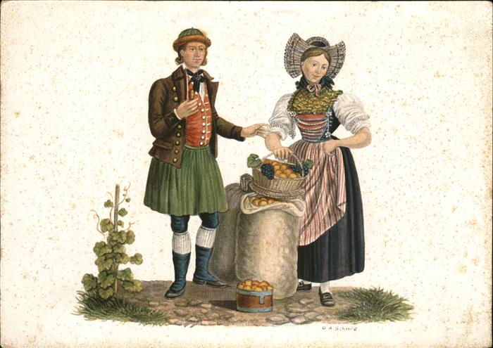 Trachten Thurgau Künstlerkarte David Aloys Schmi