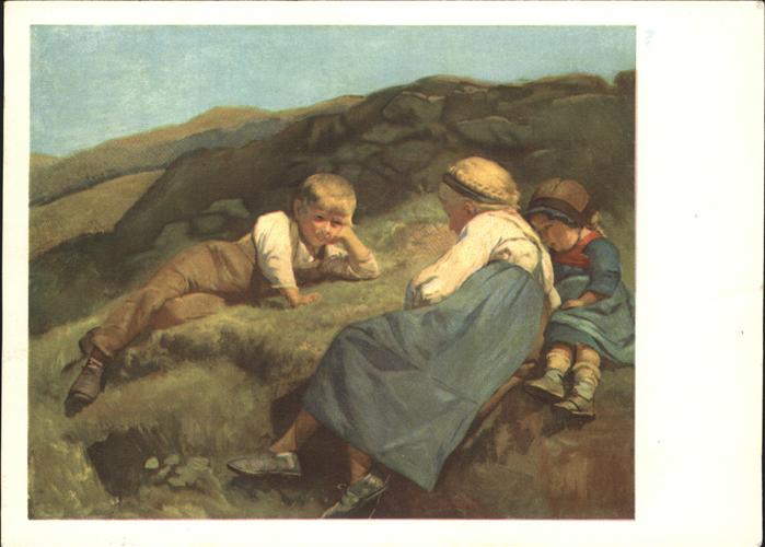 Kuenstlerkarte Rud. Koller Hasliberg Kinder