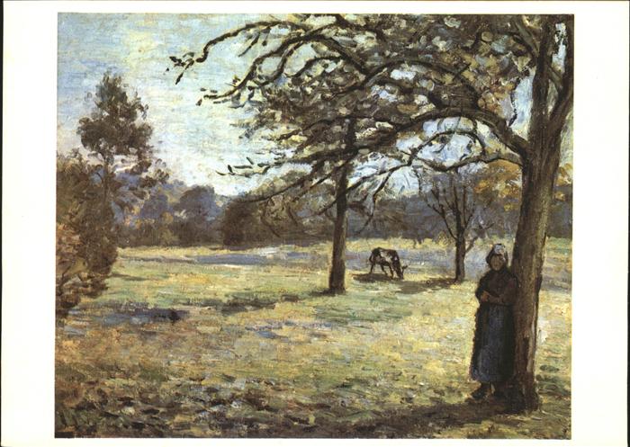 Kuenstlerkarte Camille Pissarro Landschaft Montfoucaul