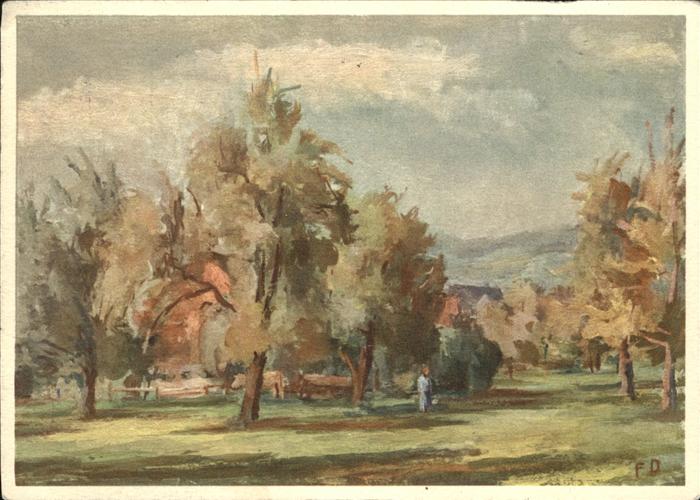 Kuenstlerkarte F. Daringer Herbstlandschaft