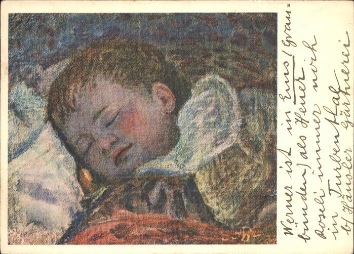 Kuenstlerkarte A. Balmelli Süsser Schlummer