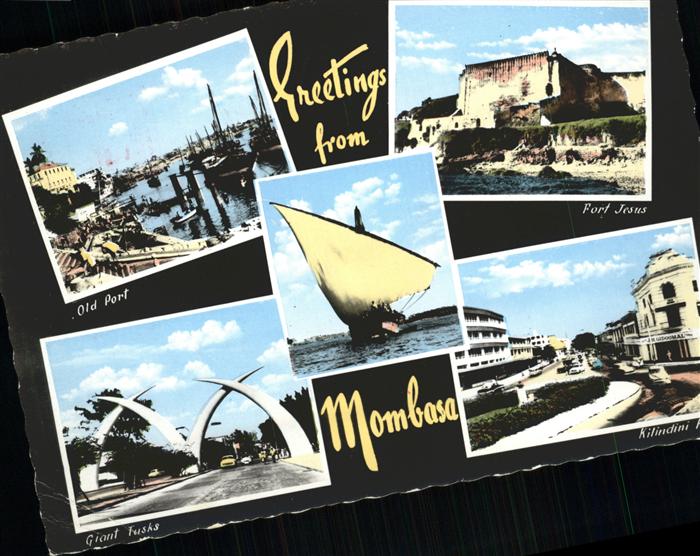 Mombasa Old Port Fort Jesus Giant Tusks Boat