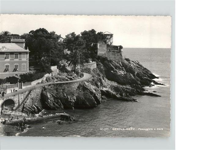 Nervi Passeggiata a mare Strand Uferstrasse