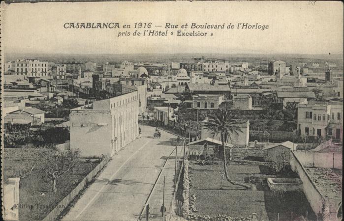 Casablanca Rue et Boulevard de l_Horloge pris de l