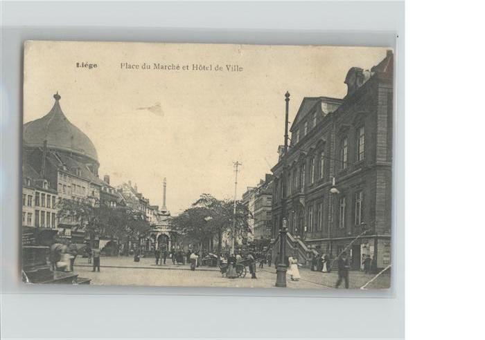 Liege Luettich Place du Marche et Hotel de Ville Feldp