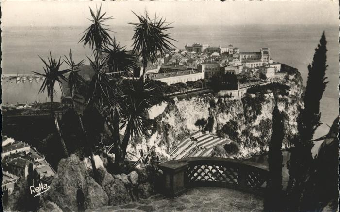 Monte-Carlo Cote d Azur Le Rocher vu du Jardin Exotique