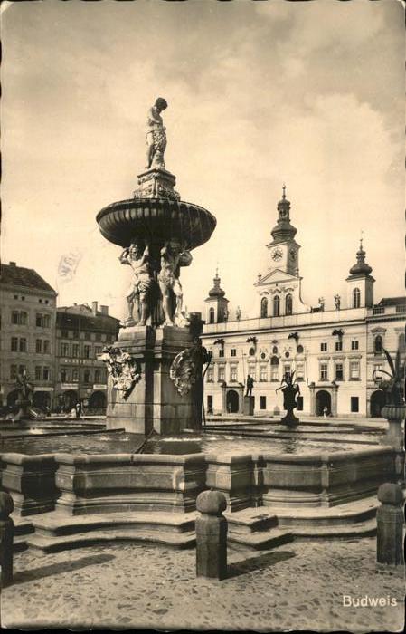 Budweis Ceske Budejowice Rathaus Brunnen Denkmal