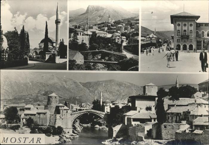 Mostar Moctap Alte Bruecke Minarett Panorama