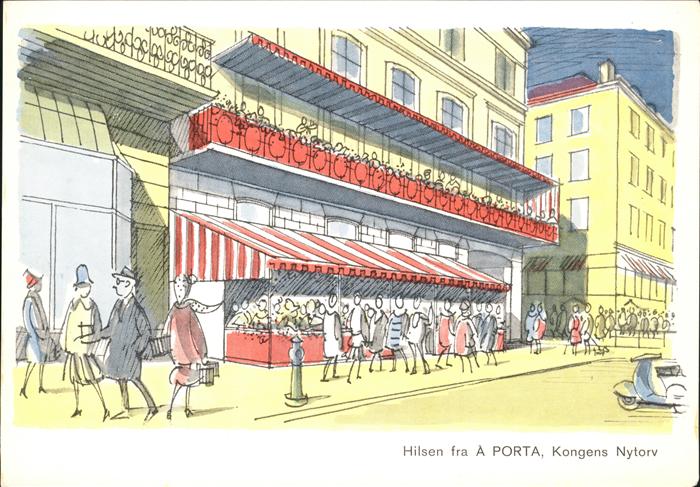 Kobenhavn Hilsen fra a Porta Kongens Nytorv Illustration