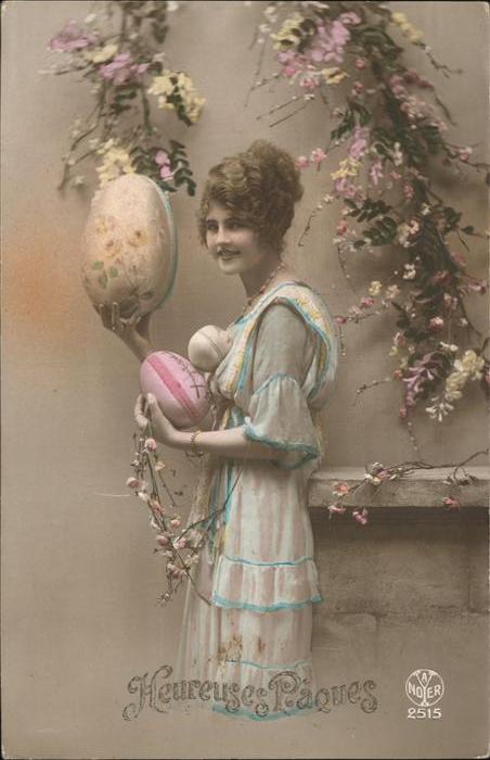 Ostern Easter Paques Ostereier Frau Frankreich