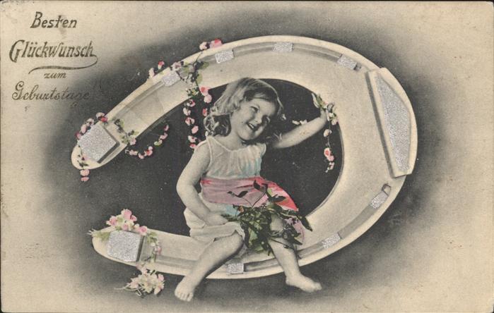 Hufeisen Geburtstag Kind Blumen